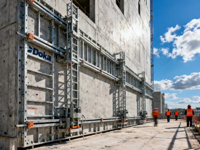 Doka formwork system deployed on a high-rise construction site